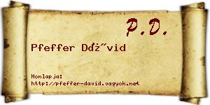 Pfeffer Dávid névjegykártya